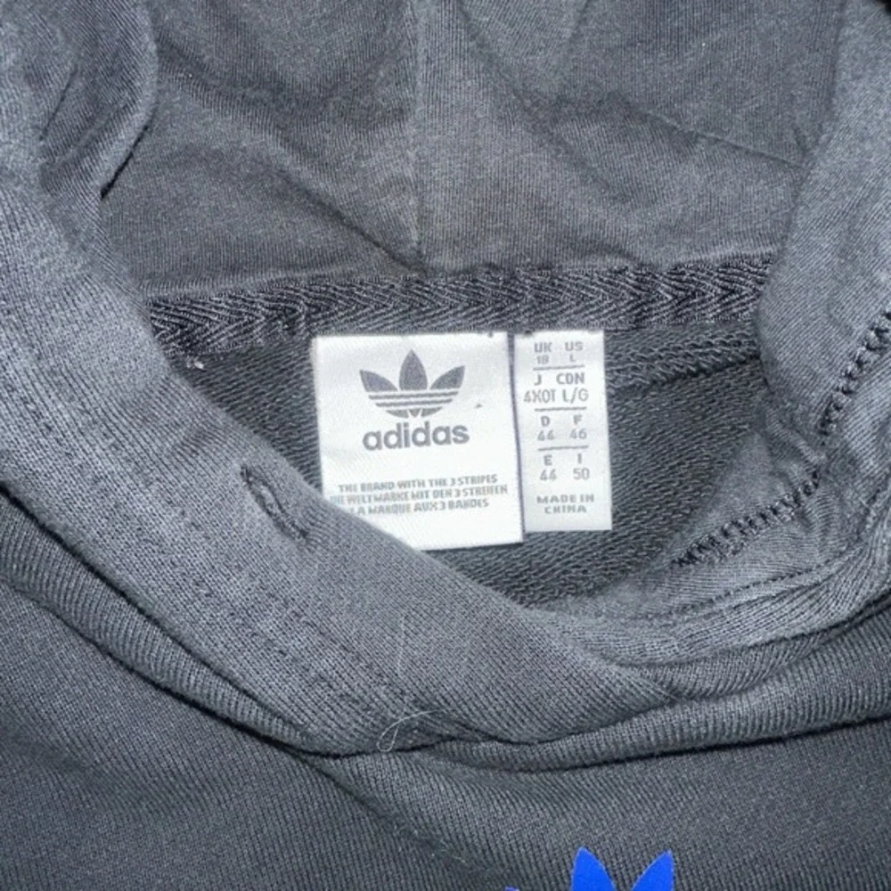 Adidas Mens Hoodie Size Large Originals Multi Logo Black Space Tech‎ Embroidered